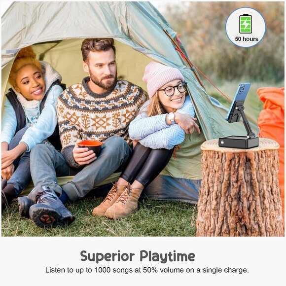 Foldable Cellphone Stand with Bluetooth Speaker and Power Bank Birthday Gifts fo - Picture 5 of 8